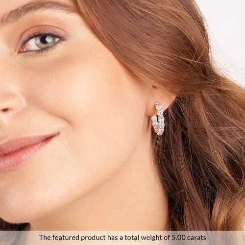 Bliss Diamond 5ct Tw Diamond Inside Outside Hoops Earrings 14k Gold Lab Growm