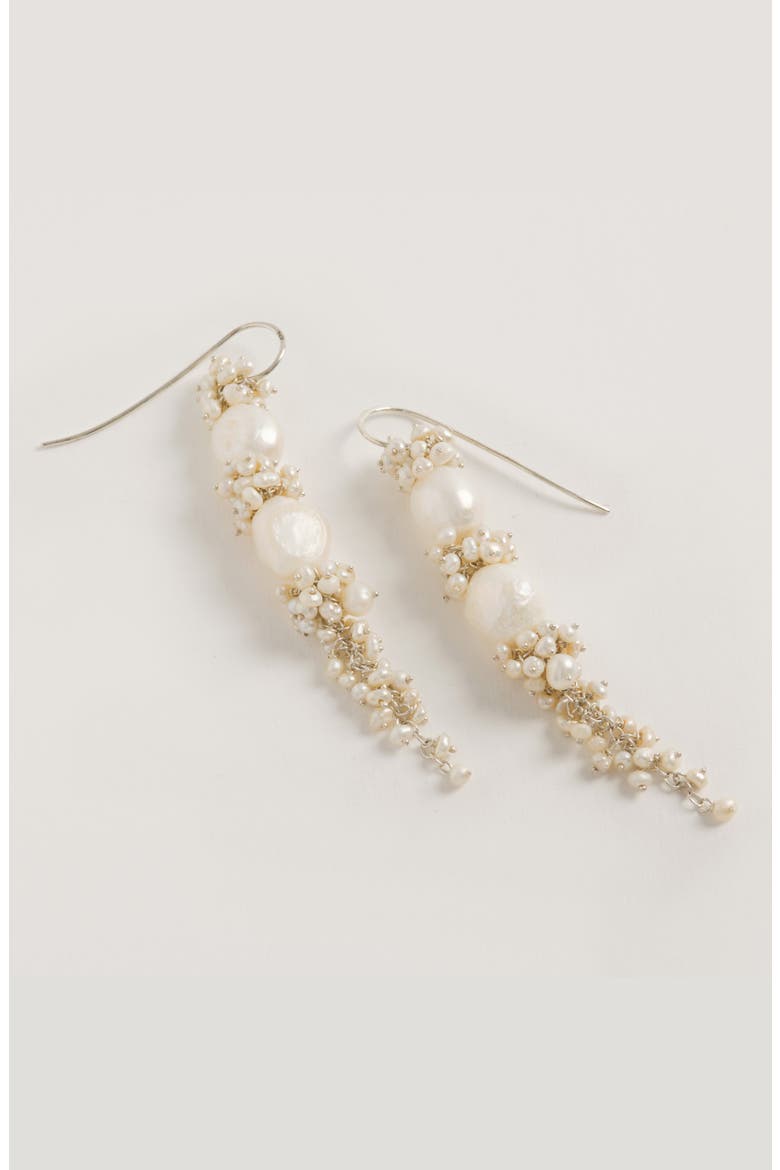 Baroque Pearl Long Drops, Alternate, color, Ivory