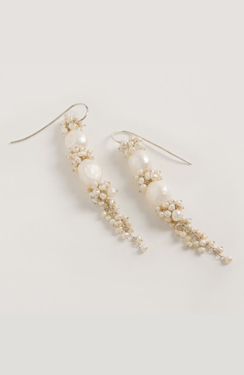 Freya Rose Baroque Pearl Long Drops, Alternate, color, Ivory