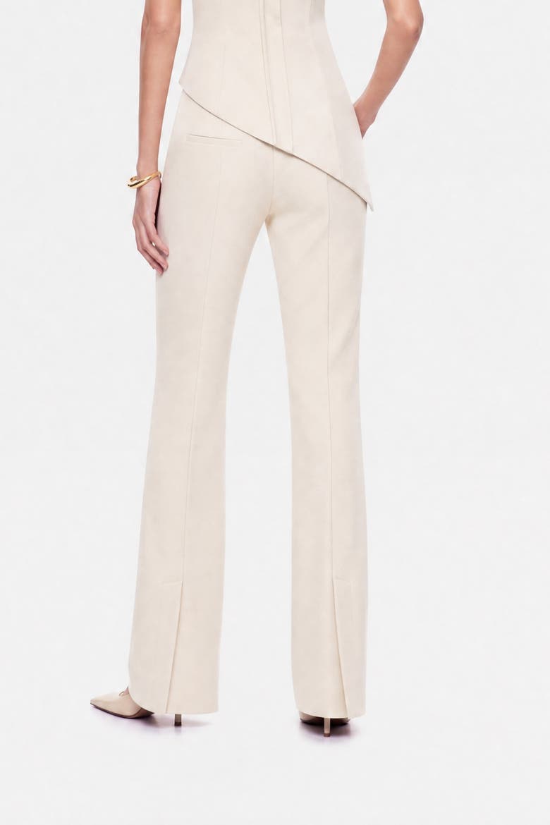 High Waist Slit Hem Trousers, Alternate, color, Ivory