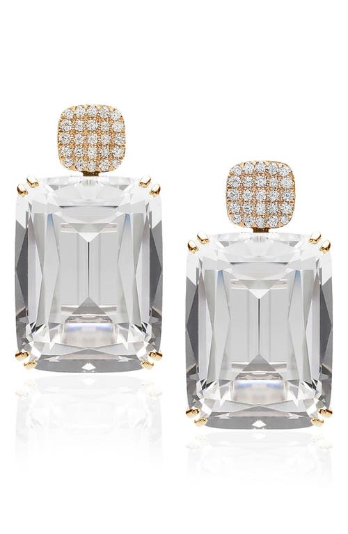 GOSHWARA Gossip Cushion Cut Drop Earrings in Clear  product