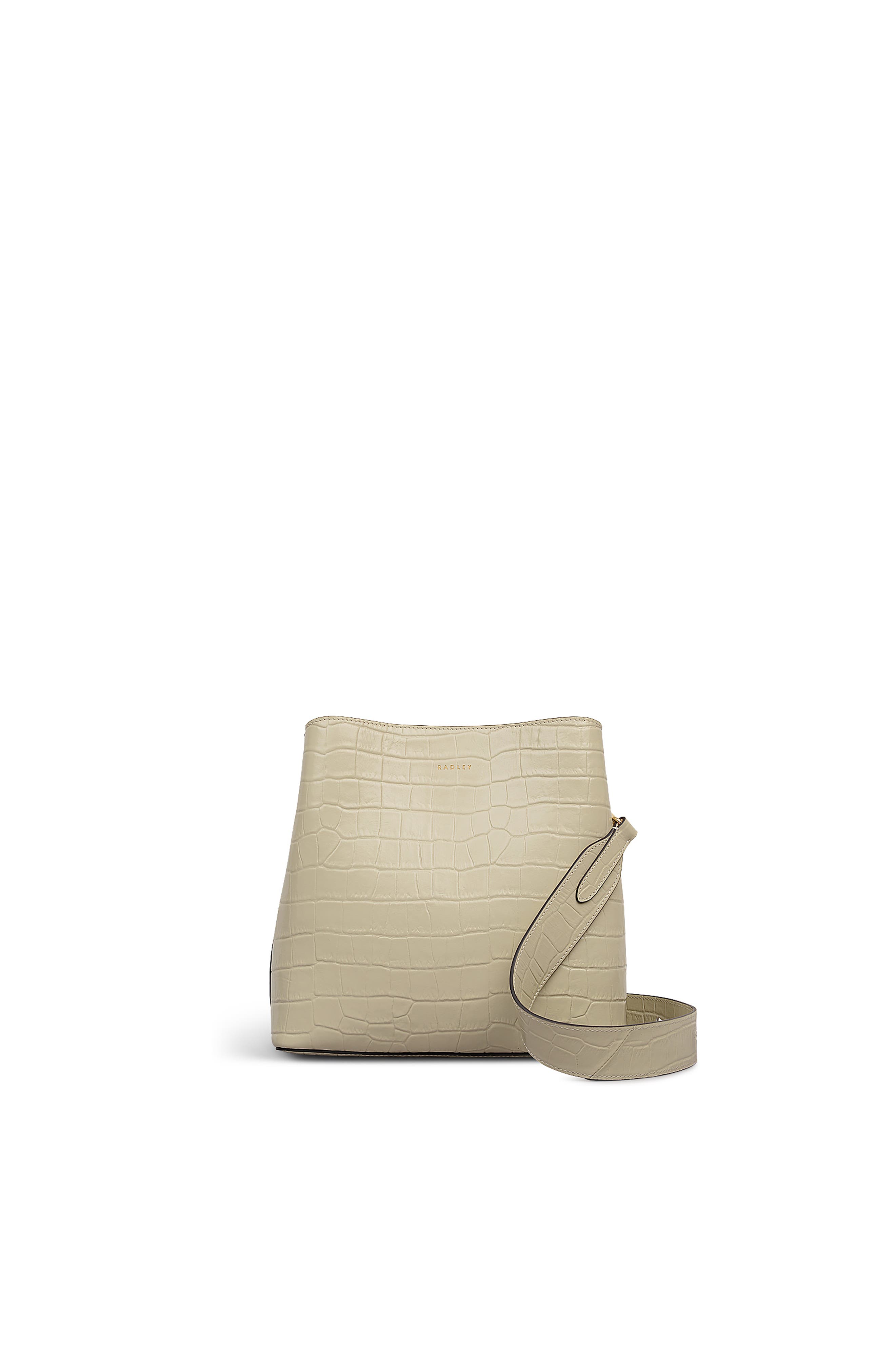 Radley Dukes Place - Faux Croc Medium Compartment Crossbody Bag, Main, color, Snow