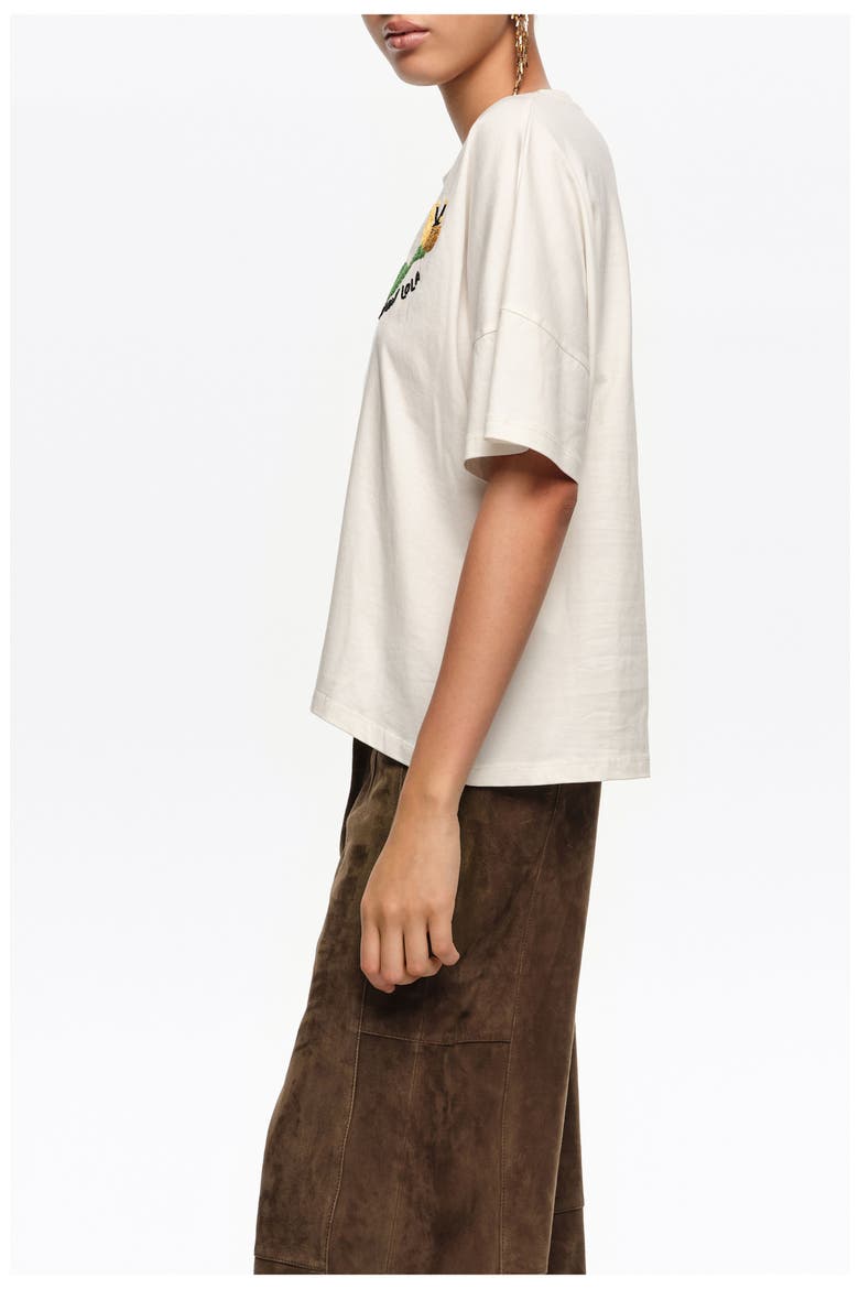 Hand Embroidered Logo T-Shirt, Alternate, color, IVORY