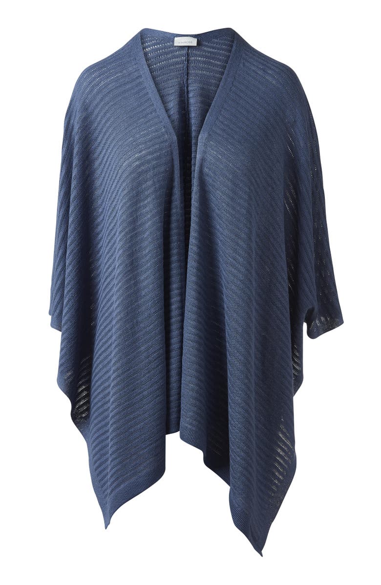 Kinross Cashmere Openwork Ruana, Main, color, Indigo