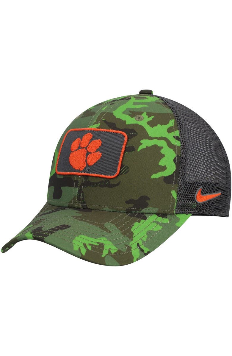 Nike Men's Nike Camo/Black Clemson Tigers Classic99 Veterans Day Trucker Snapback Hat, Alternate, color,