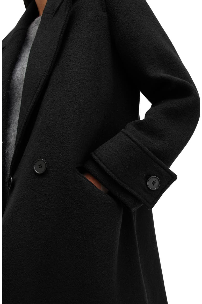 Mabel Double Breasted Coat, Alternate, color, BLACK