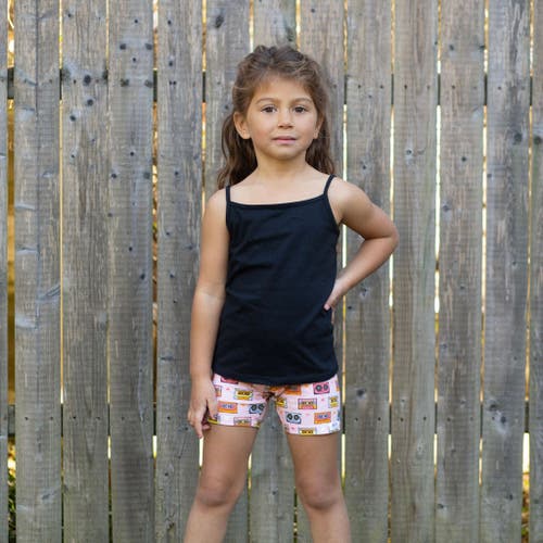 Worthy Threads Girls Biker Shorts In Cassettes & Stars