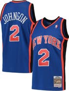 Mitchell & Ness Men's Mitchell & Ness Larry Johnson Blue New York Knicks 1998/99 Hardwood Classics Swingman Jersey