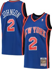 Mitchell & Ness Men's Mitchell & Ness Larry Johnson Blue New York Knicks 1998/99 Hardwood Classics Swingman Jersey