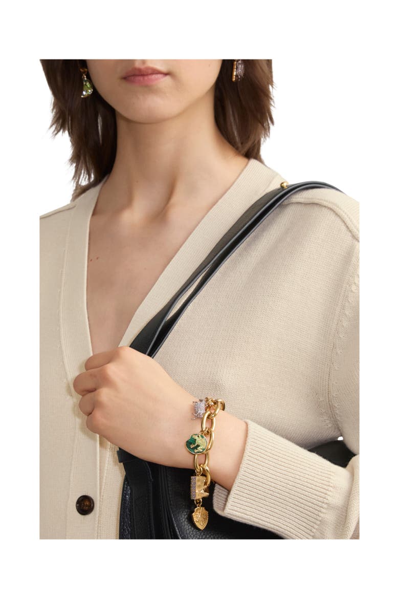 Charm Bracelet, Alternate, color, Gold/multicolour