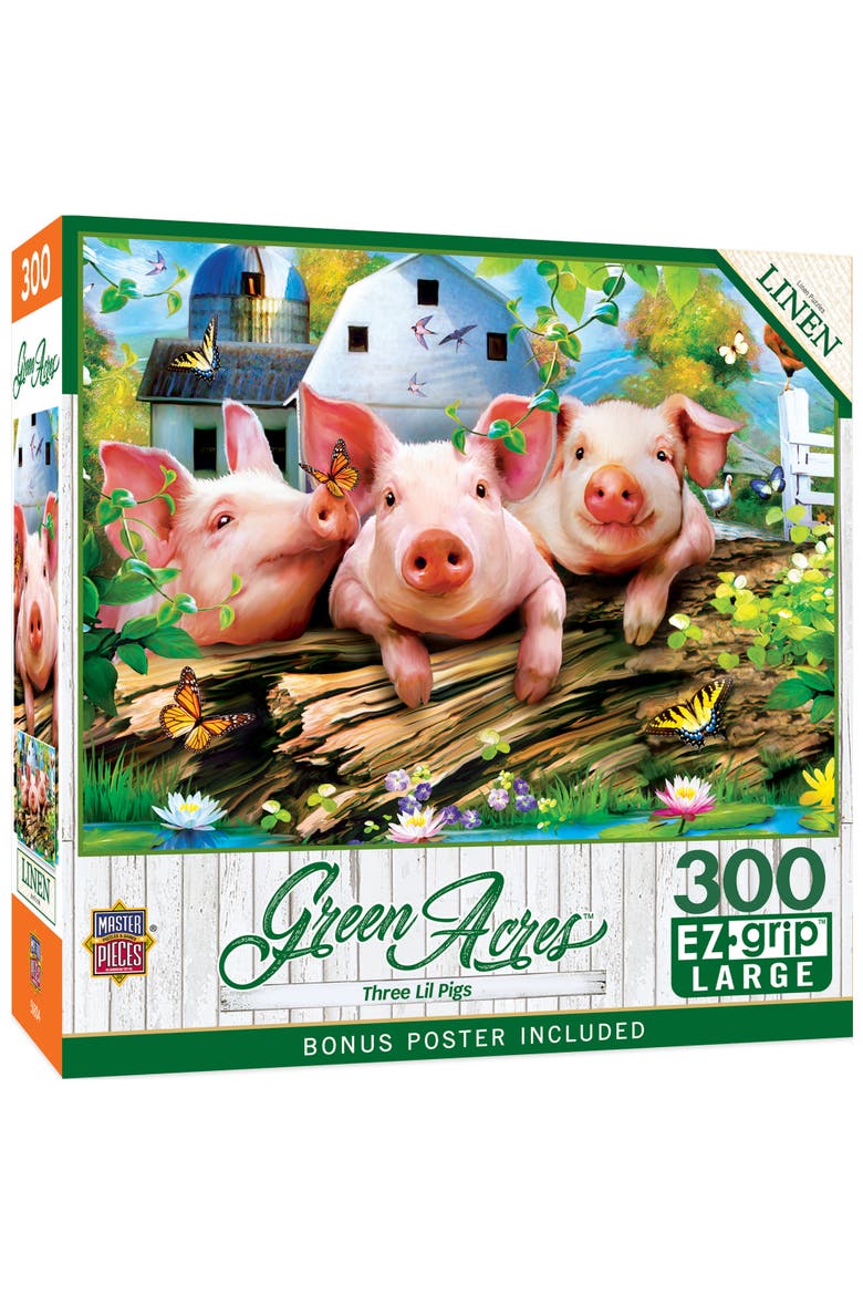 Three Lil' Pigs 300 Piece Jigsaw Puzzle, Main, color, Multicolor