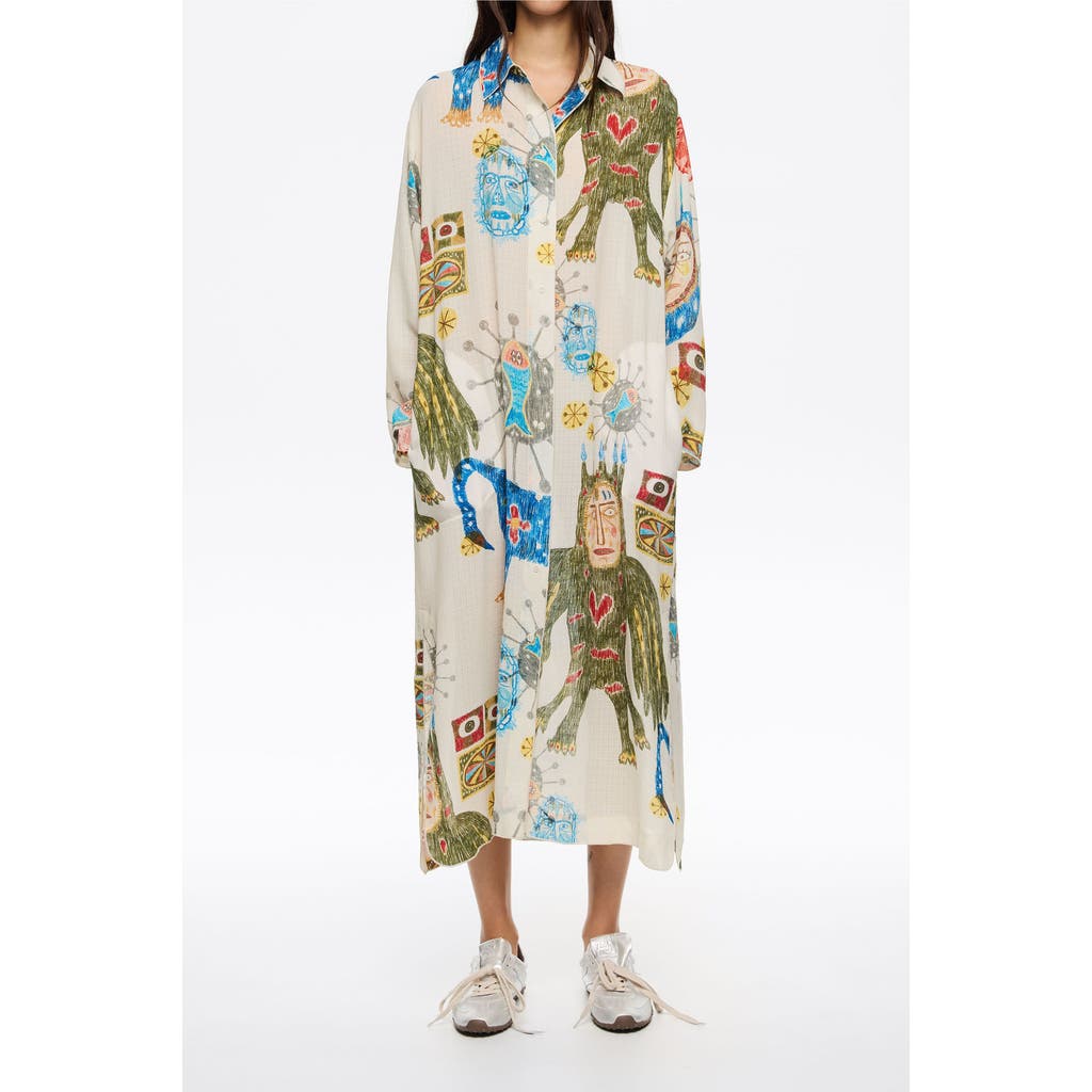 Bimba Y Lola Textured Big Mask Straight Cut Dress In Multi