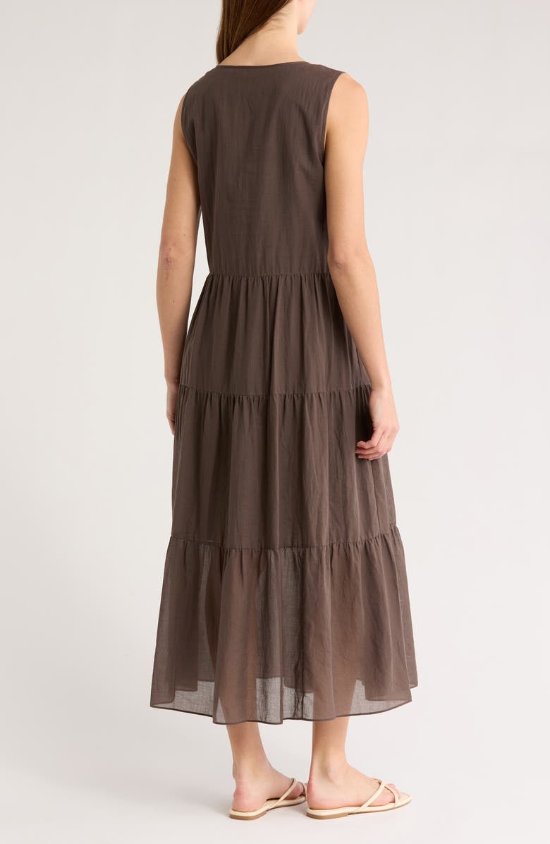 Theory Sleeveless Tiered Cotton Maxi Dress, Alternate, color, 