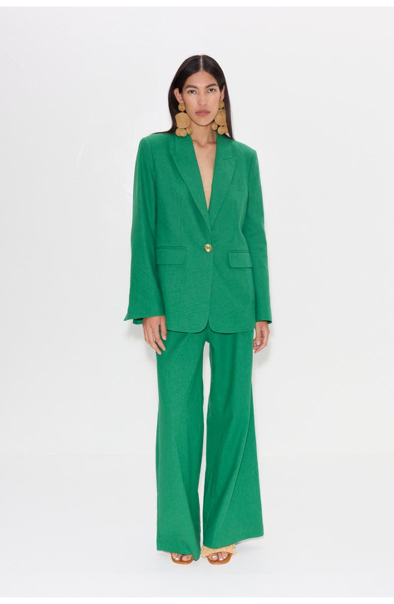 SIMONMILLER Oversized Lennox Linen Jacket, Alternate, color, Amazon Green