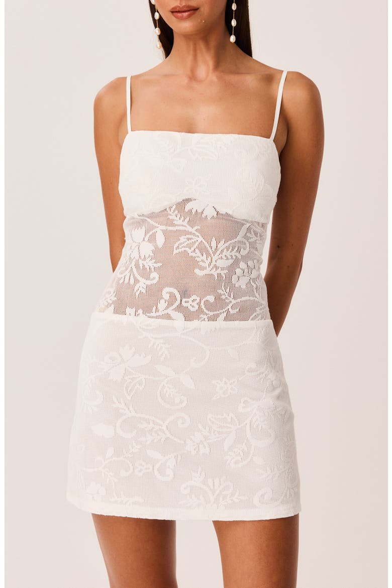 Sofie Lace Minidress, Alternate, color, WHITE