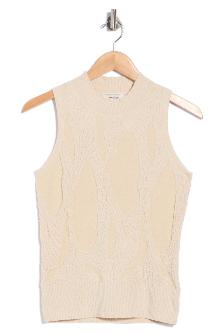 Textured Mock Neck Sweater Vest, Main, color, CREAM