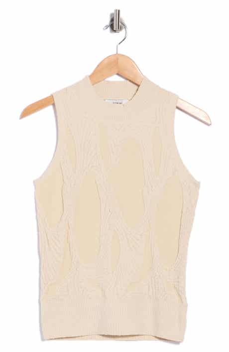 Textured Mock Neck Sweater Vest