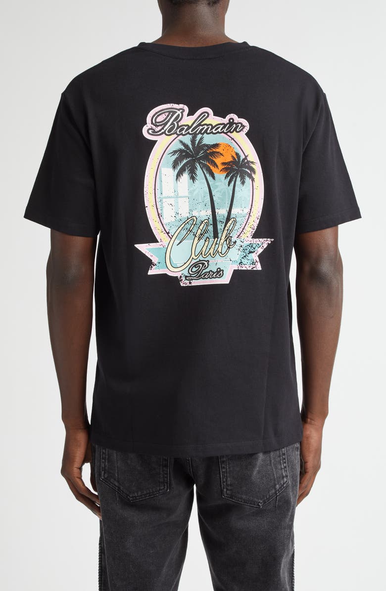 Balmain Club Organic Cotton Graphic T-Shirt, Alternate, color, 