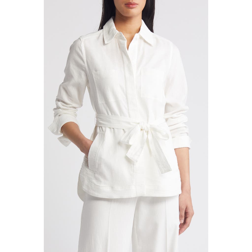 Tahari ASL Belted Shirt Jacket in Ivory  product