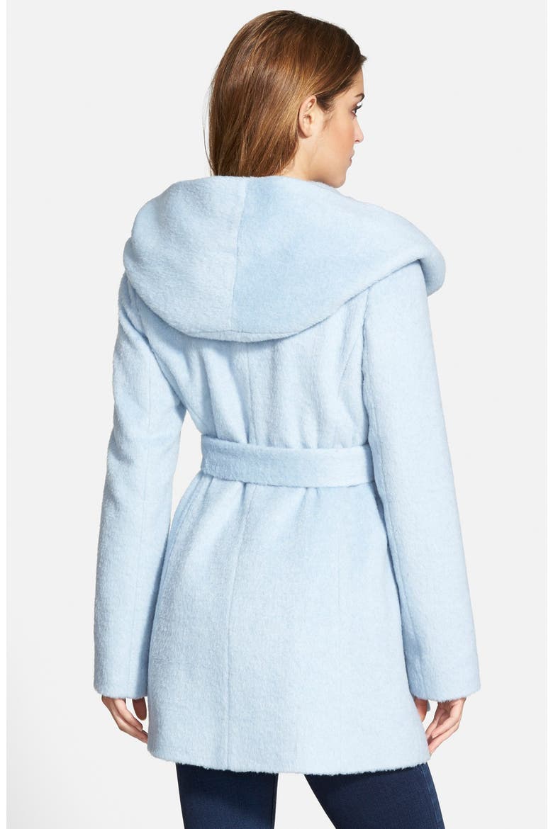 Hooded Shawl Collar Wrap Coat, Alternate, color, PASTEL BLUE