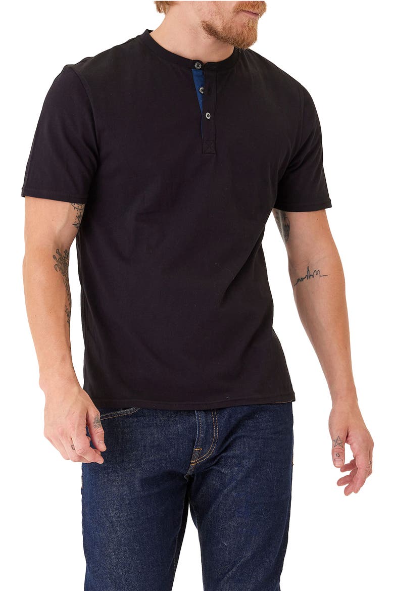 Chester Classic Short Sleeve Henley, Main, color, BLACK