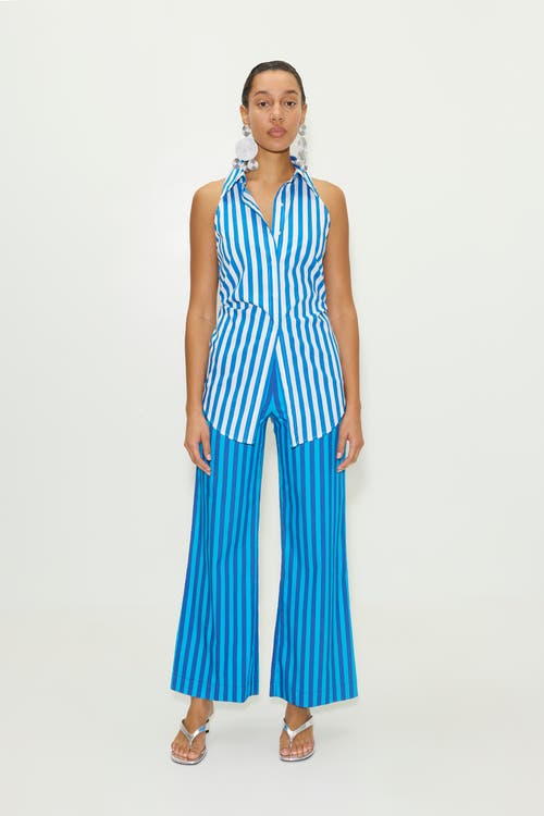 Simonmiller Loch Sleeveless Poplin Button Up In Blue