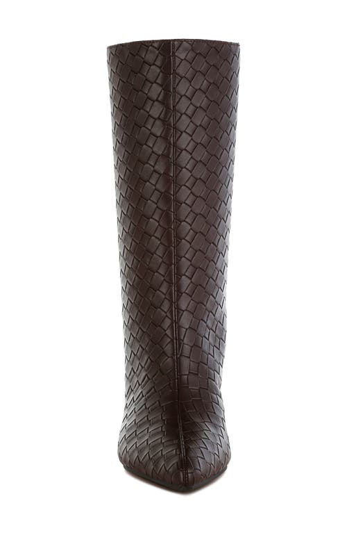 London Rag Mentha Woven Faux Leather Boot In Chocolate