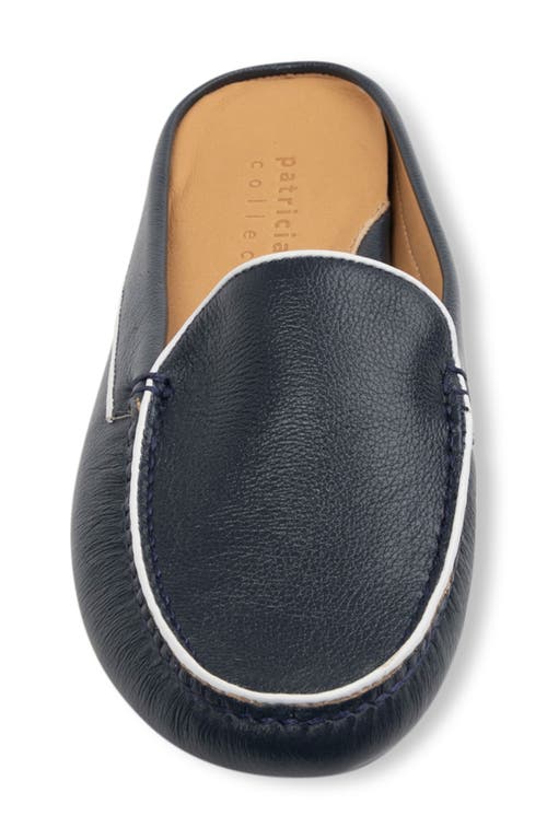Shop Patricia Green Jill Piped Mule In Navy/white Leather
