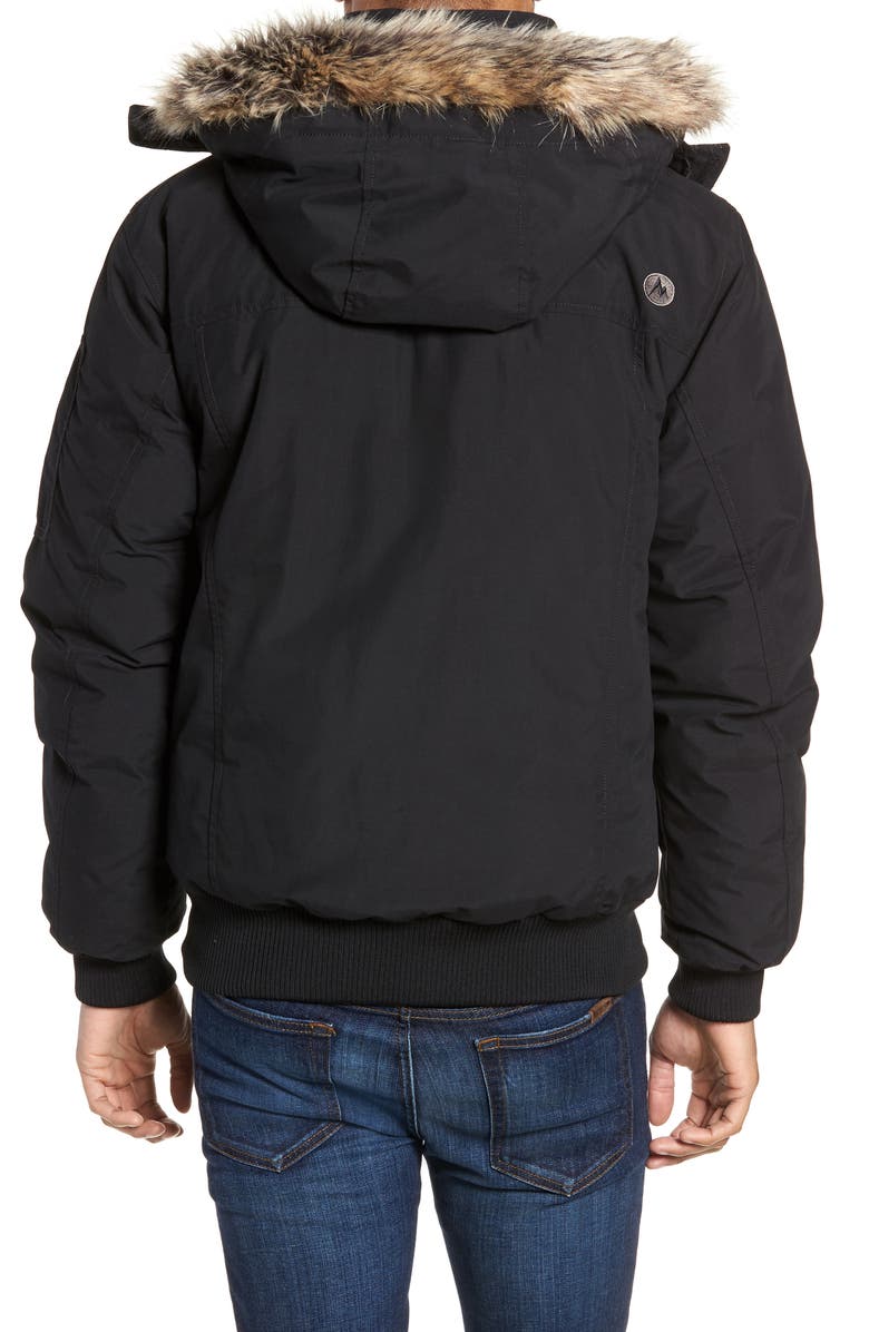 Marmot Stonehaven Waterproof 700 Fill Power Down Jacket with Faux Fur Trim, Alternate, color,