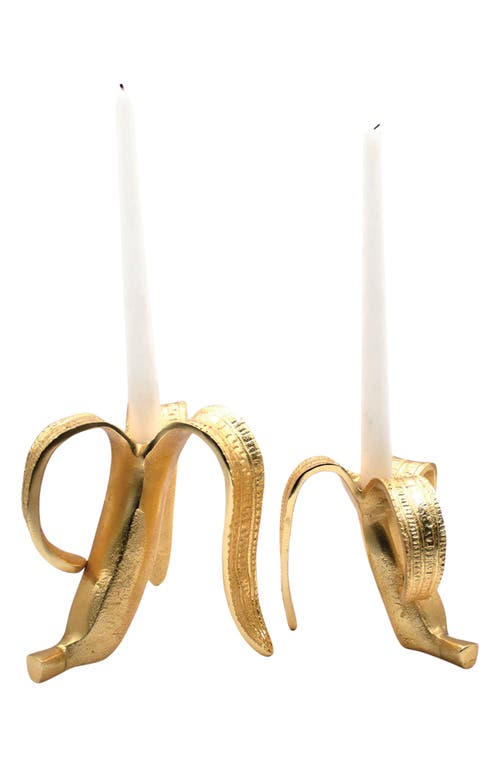 8 Oak Lane Set Of 2 Banana Candle Holders