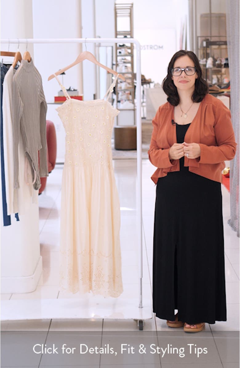 Daphne Floral Appliqué Cotton Sundress, sales video thumbnail