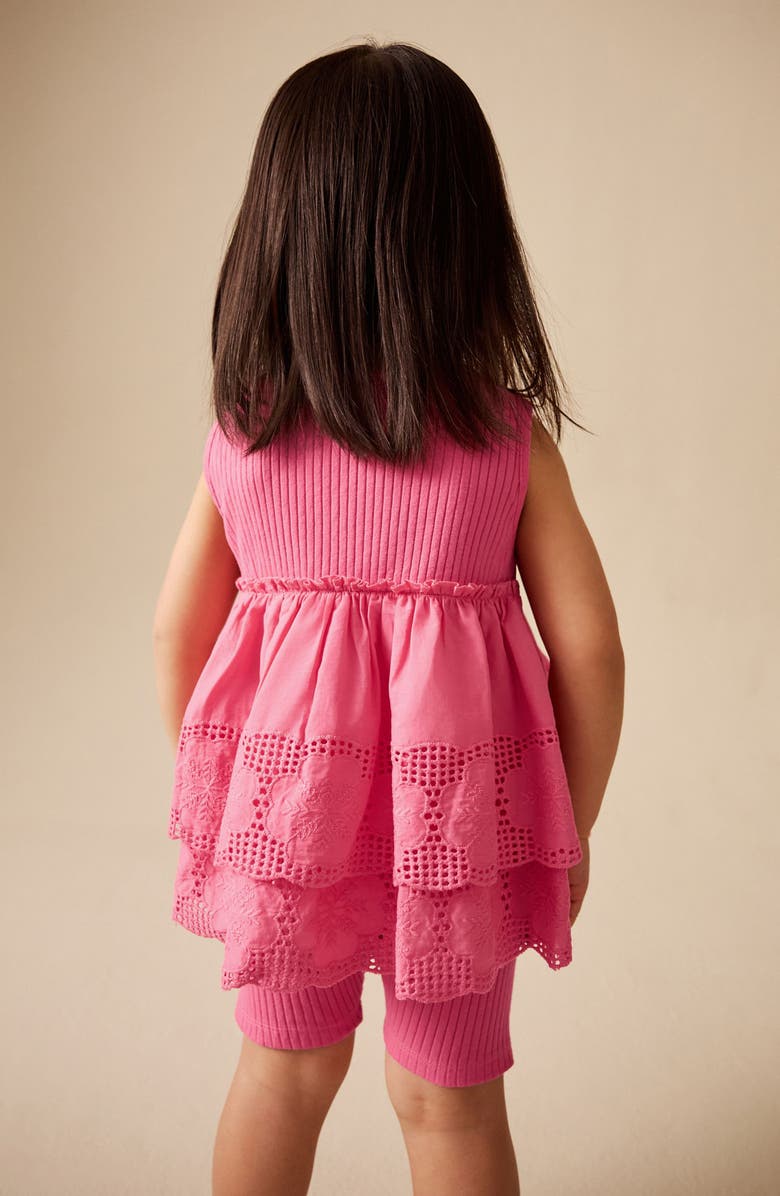 NEXT Kids' Frill Floral Eyelet Top & Shorts Set, Alternate, color, Pink