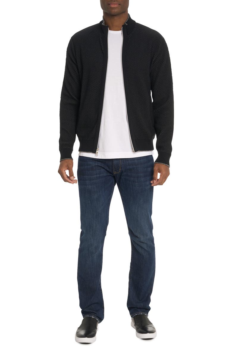 Buzz Cotton Zip Sweater, Alternate, color, BLACK