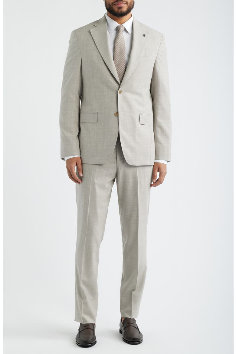 Mason Regular Fit Tan Glen Check Wool & Silk Mélange Suit, Main, color, SAND