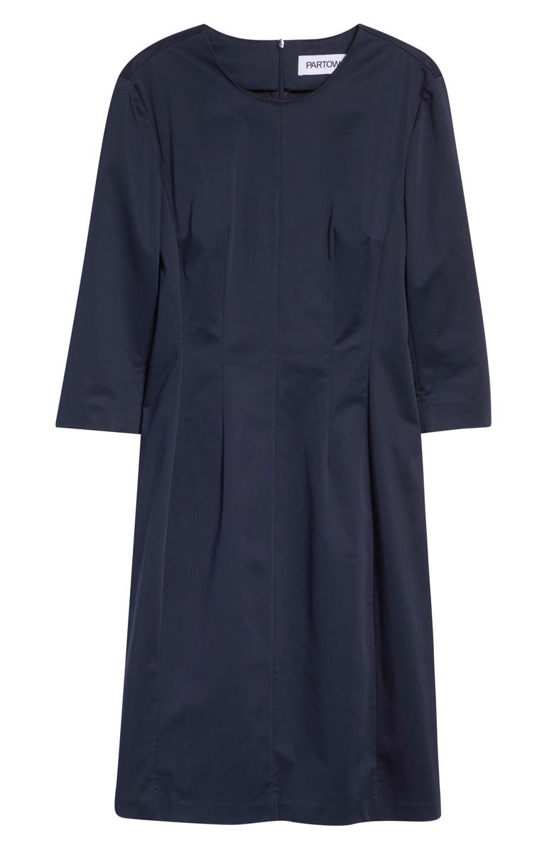 PARTOW Blair Stretch Cotton Sheath Dress, Alternate, color, Navy