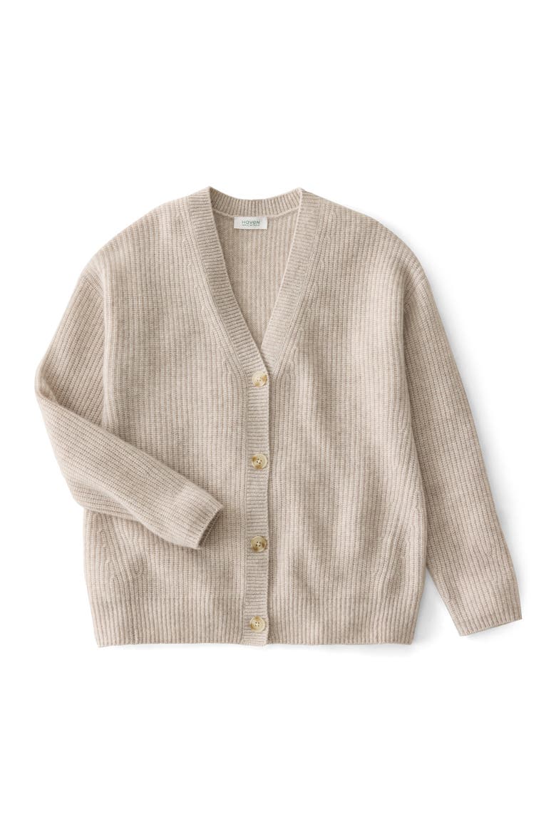 Cashmere Shaker Stitch Cardigan, Main, color, Mesa Heather