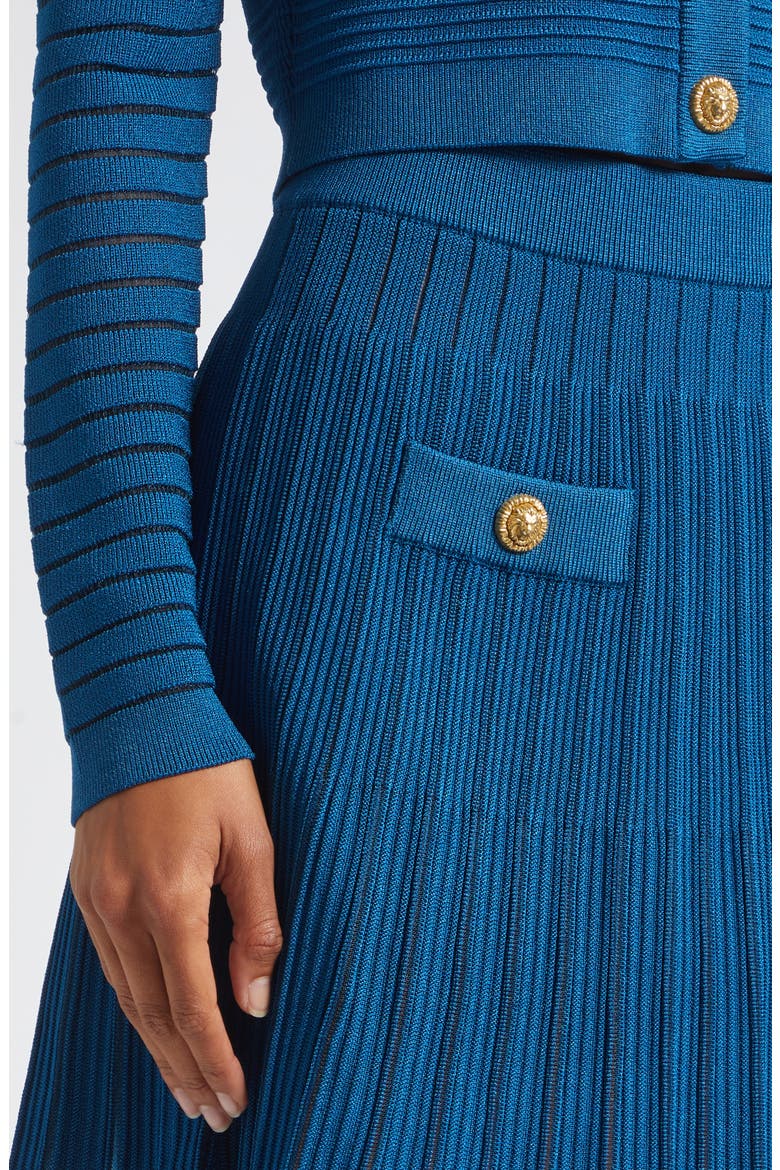 Mesh Stripe Mini Sweater Skirt, Alternate, color, 6BR NIGHT BLUE