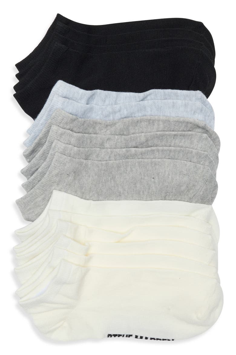 8-Pack Solid Low Cut Socks, Main, color, BLACK MULTI