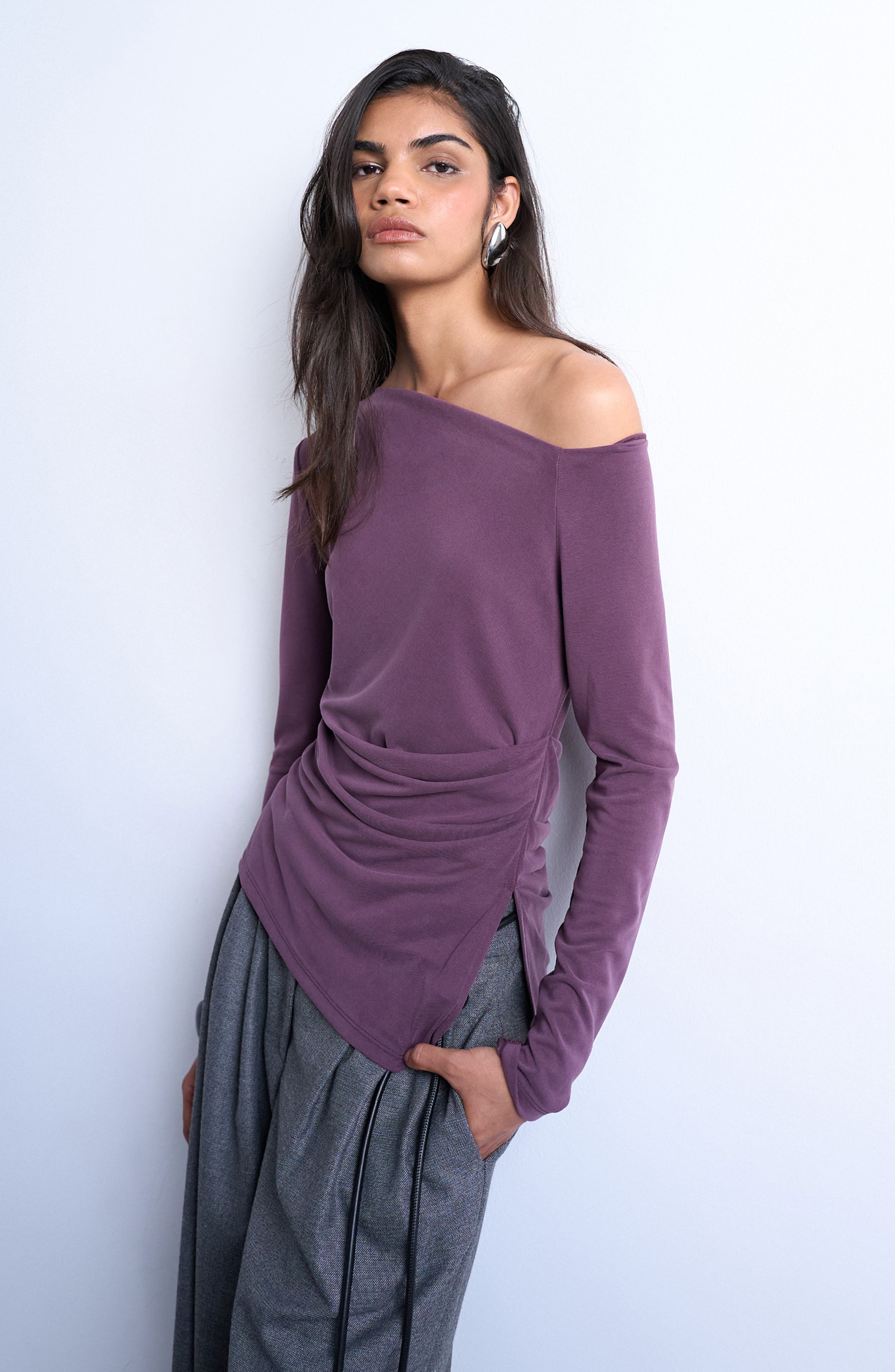One-Shoulder Ruched Top