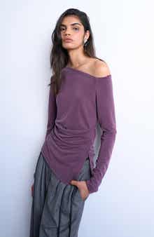 Topshop One-Shoulder Ruched Top