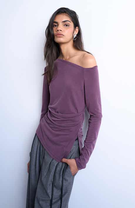 Topshop One-Shoulder Ruched Top