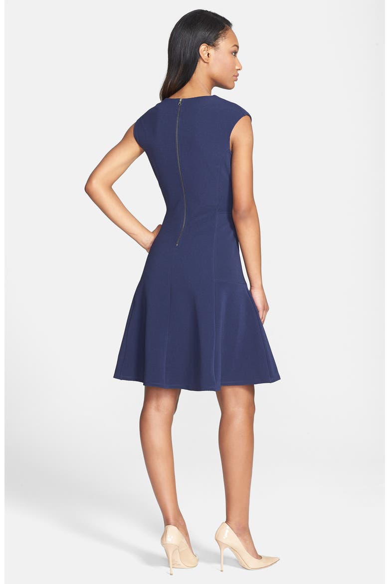 Ottoman Knit Fit & Flare Dress, Alternate, color, NAVY PEACOAT
