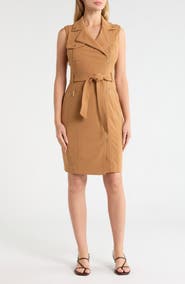 Calvin Klein Moto Tie Waist Dress