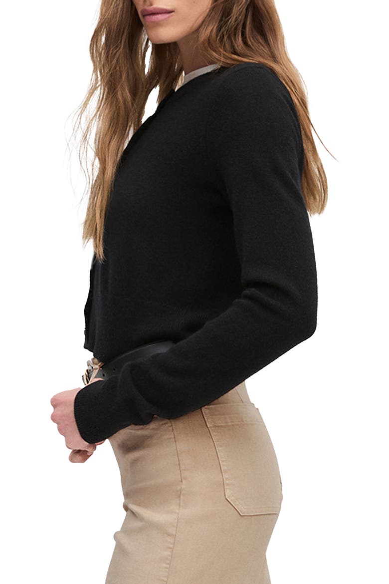 The Cropped Rebecca Cardigan, Alternate, color, BLACK