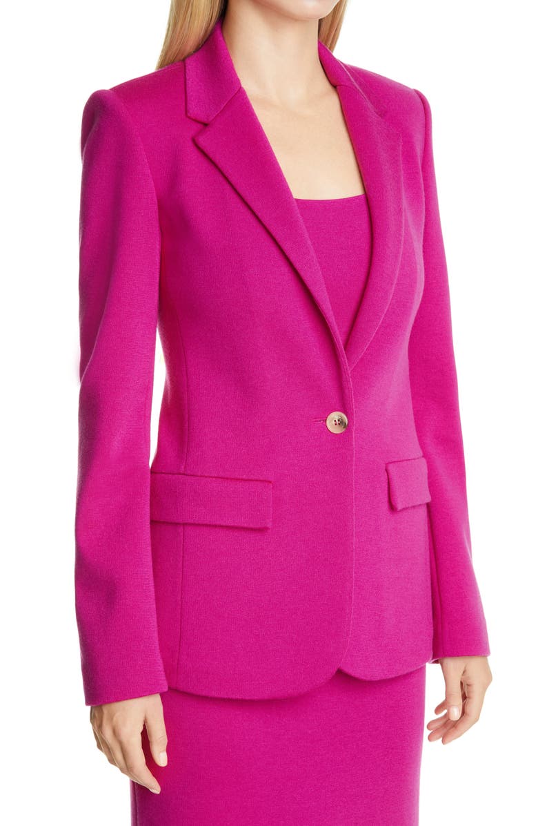St. John Collection Notch Collar Milano Knit Jacket, Alternate, color,