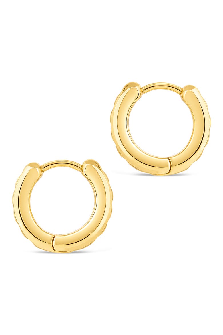 Cubic Zirconia Hoop Earrings, Alternate, color, GOLD