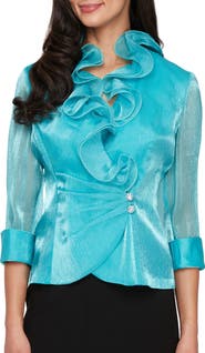 Alex Evenings Yoryu Chiffon Ruffle Top