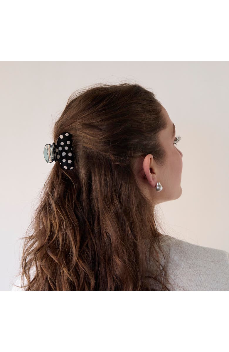 Lele Sadoughi Mini Polka Dot Claw Clip, Alternate, color, Jet 001