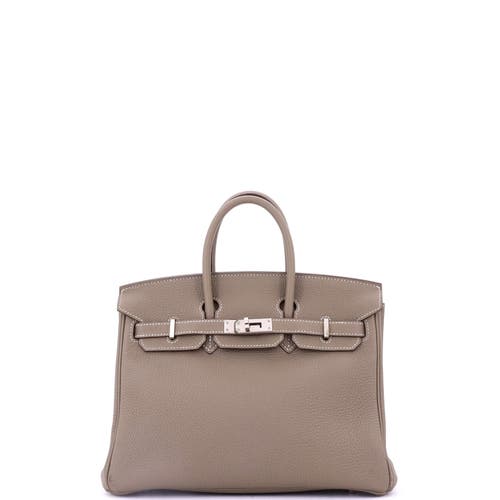 Pre-owned Hermes Hermes Birkin Handbag Grey Togo With Palladium Hardware 25 In Brown