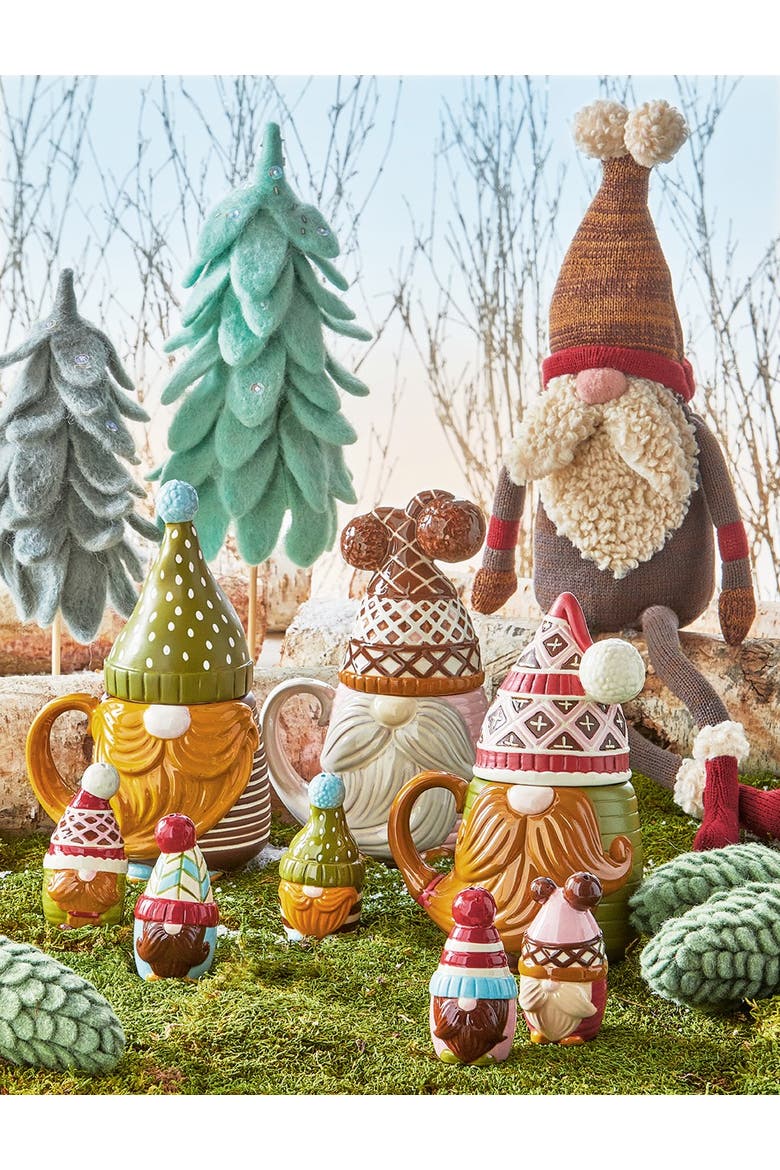 Valter Gnome Lidded Mug Ceramic Drinkware Christmas Design, Alternate, color, Multicolored